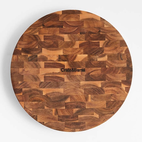 Crate&Barrel Other - New Crate & Barrel Round Acacia End-Grain Cutting Board, Cheese Board, Serveware